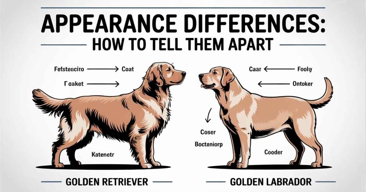 golden lab vs golden retriever physical differences comparison