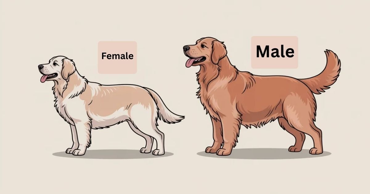 Male vs female Golden Retriever growth and size difference