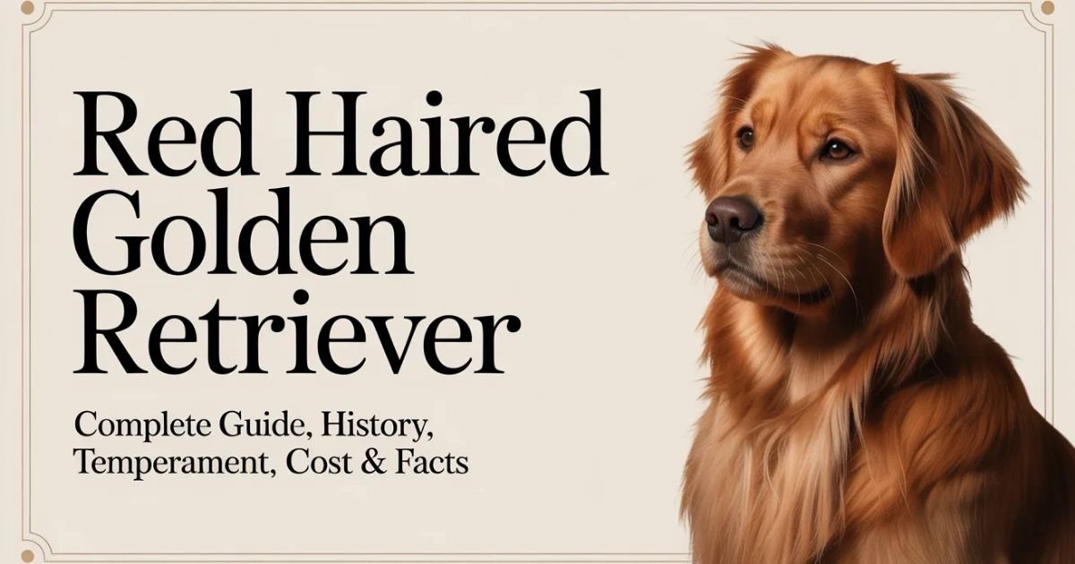 Red haired golden retriever with deep copper coat standing outdoors in natural sunlight.