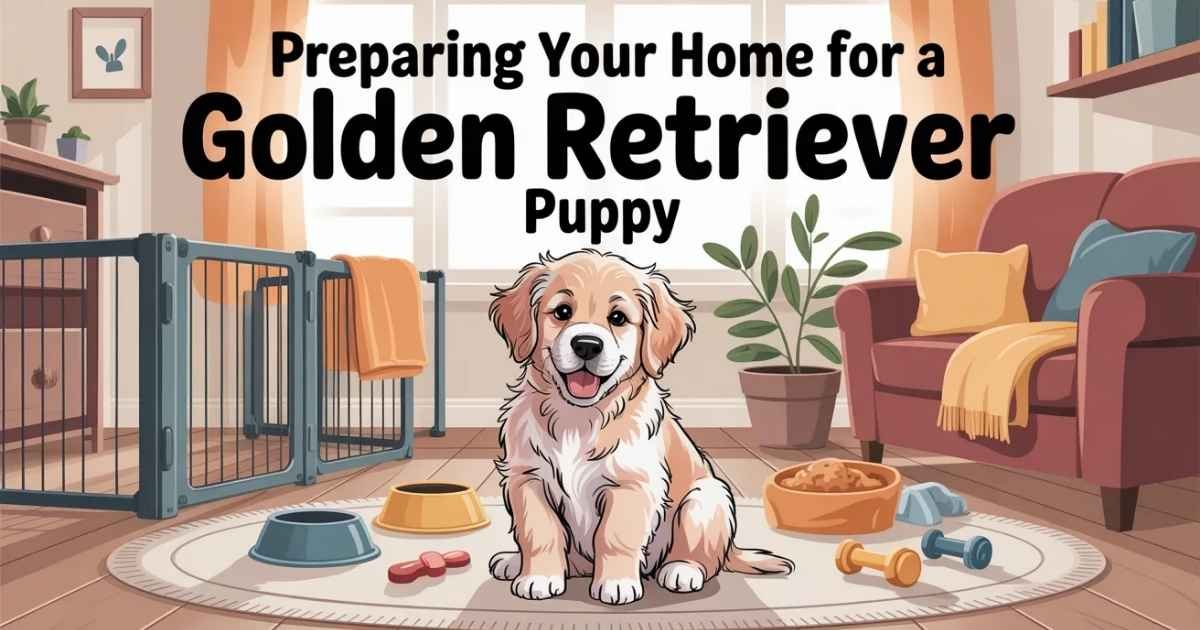 preparing home for golden retriever puppy safe puppy environment