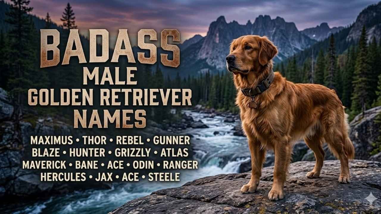 badass male golden retriever names strong dog names