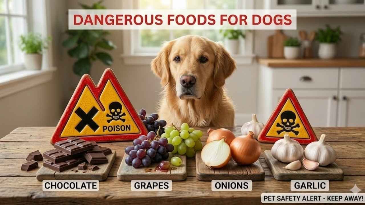 toxic foods for dogs chocolate grapes onion garlic warning