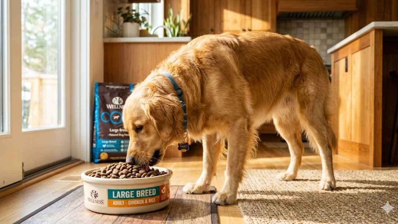Female Golden Retrievers nutrition including large-breed dog food and feeding schedule for puppies