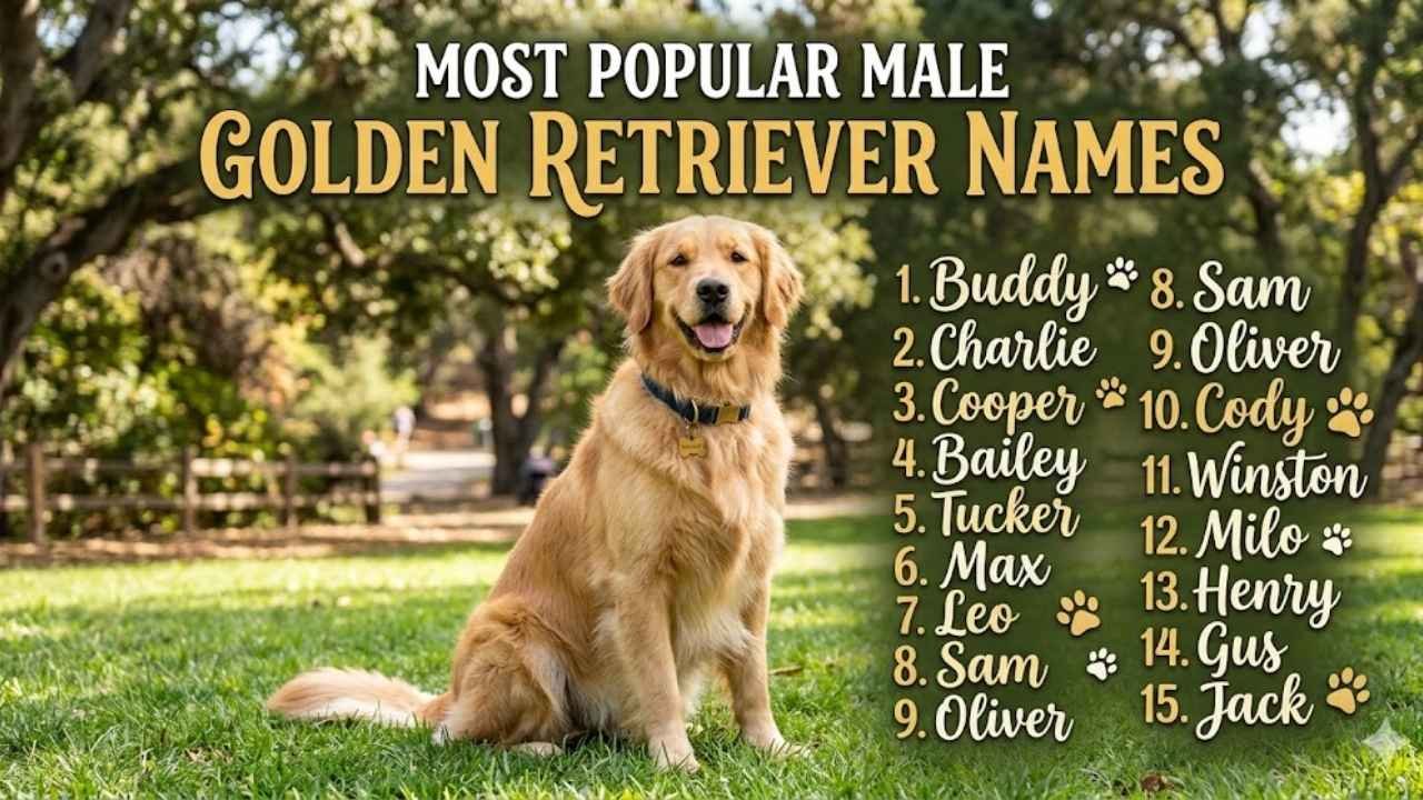 most popular male golden retriever names for dogs