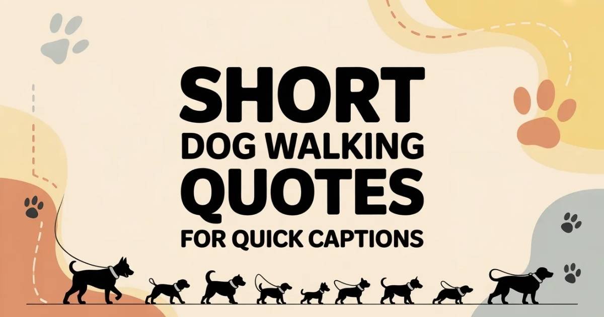 Short dog walking quotes for Instagram with small puppy on city sidewalk