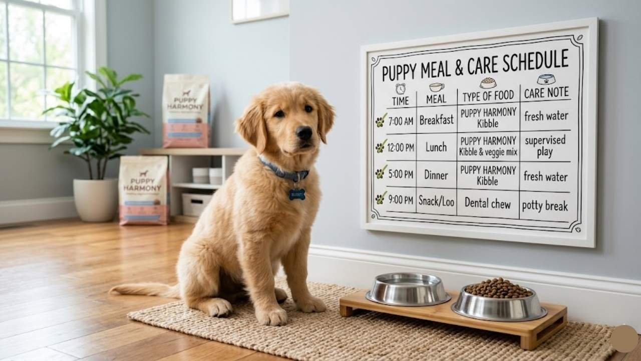 Golden Retriever puppy feeding schedule by age